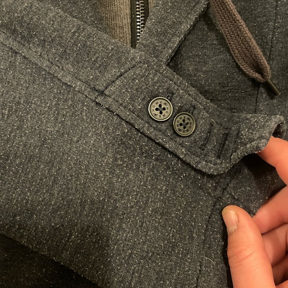 Men’s Navy and Grey Hoodie-Blazer by Howe in Sz L - Picture 6 of 13